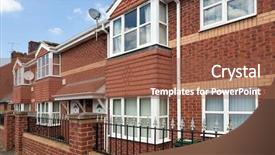  Presentation with english - Slide deck with typical english street background and a tawny brown colored foreground