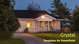  Presentation with finland - Colorful presentation design enhanced with typical-finnish-style-countryside-house backdrop and a tawny brown colored foreground