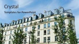  Presentation with notre dame de paris france - Theme enhanced with typical generic houses in paris background and a  colored foreground