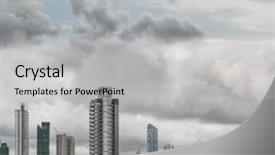  Presentation with apartment buildings - Presentation featuring area picture shot at sham background and a light gray colored foreground