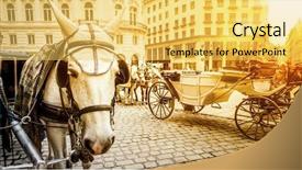 Presentation with vienna - Presentation enhanced with typical horse carriage in vienna background and a yellow colored foreground