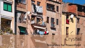  Presentation with spanish - Slides consisting of typical-houses-in-the-old background and a coral colored foreground