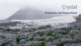  Presentation with summer time - Slides enhanced with typical-iceland-landscape-with-glacier background and a sky blue colored foreground