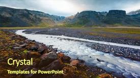  Presentation with beautiful mountains river lake sky nature - Slide deck with typical iceland landscape with river background and a  colored foreground