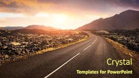  Presentation with iceland - Cool new presentation theme with typical iceland landscape with road and mountains summer time backdrop and a tawny brown colored foreground