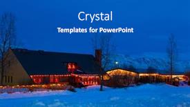  Presentation with christmas lights - PPT layouts having typical-icelandic-houses-with-christmas background and a dark gray colored foreground