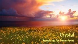  Presentation with climate change - PPT theme with typical icelandic landscape climate change background and a tawny brown colored foreground