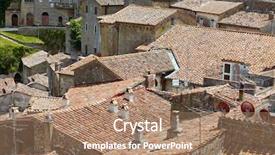  Presentation with model village - Cool new PPT theme with typical italian nook in tuscan backdrop and a coral colored foreground