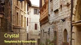  Presentation with italian language - Presentation theme consisting of typical italian nook in tuscan background and a tawny brown colored foreground