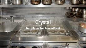  Presentation with restaurant kitchen - Presentation enhanced with typical kitchen of a restaurant shot in operation background and a gray colored foreground