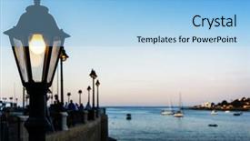  Presentation with post industrial - Cool new PPT layouts with typical lamp post in malta backdrop and a  colored foreground