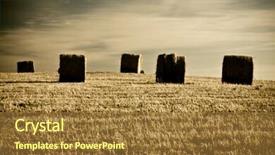  Presentation with tuscany - Audience pleasing presentation design consisting of typical landscape in italian region tuscany backdrop and a gold colored foreground