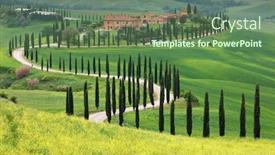  Presentation with tuscany - Cool new slides with typical-landscape-of-tuscany-landscape backdrop and a tawny brown colored foreground