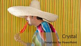  Presentation with mexican chili - Cool new slide deck with typical man eating chili hot backdrop and a gold colored foreground