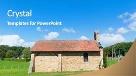  Presentation with medieval - Audience pleasing presentation theme consisting of typical medieval chapel in french backdrop and a teal colored foreground