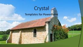  Presentation with medieval manor - Presentation theme enhanced with typical medieval chapel in french background and a light blue colored foreground