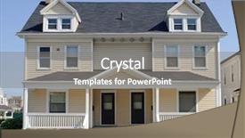  Presentation with old house - Audience pleasing presentation consisting of typical midwest duplex house backdrop and a gray colored foreground