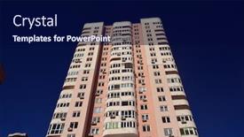  Presentation with residential - Cool new slides with typical-modern-residential-area backdrop and a navy blue colored foreground