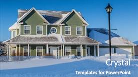  Presentation with family - Theme featuring typical north american family home background and a teal colored foreground