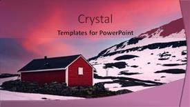  Presentation with house - Slide deck having typical-norwegian-red-wooden-house background and a coral colored foreground