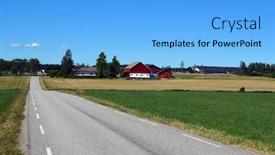  Presentation with road - Presentation design featuring typical-norwegian-road background and a light blue colored foreground
