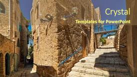  Presentation with israel - Audience pleasing PPT layouts consisting of typical-old-stone-houses backdrop and a tawny brown colored foreground