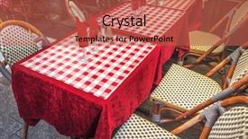  Presentation with paris ausflug - Slide set having typical outdoor cafe in paris background and a red colored foreground