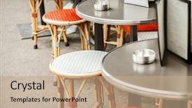  Presentation with paris for birthday - Beautiful presentation theme featuring typical outdoor cafe in paris backdrop and a coral colored foreground