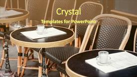  Presentation with outdoor furniture - Slide deck enhanced with typical outdoor cafe in paris background and a tawny brown colored foreground