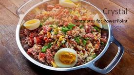  Presentation with rustic cowboy - Cool new PPT layouts with typical-rustic-brazilian-tropeiro-beans backdrop and a coral colored foreground