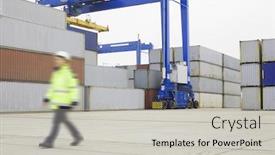 Presentation with shipping - Audience pleasing slides consisting of typical-scene-from-a-shipping backdrop and a light gray colored foreground