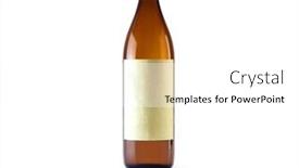  Presentation with liquor - Presentation having typical-shaped-shochu-liquor-bottle background and a white colored foreground