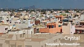  Presentation with madurai tamil nadu south india - PPT theme featuring typical south indian city madurai background and a coral colored foreground