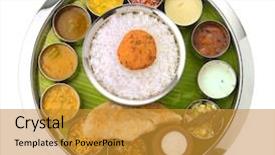  Presentation with indian food - Amazing theme having typical south indian thali served backdrop and a gold colored foreground