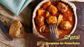 Presentation with bowl - Colorful slides enhanced with typical spanish albondigas con sepia backdrop and a tawny brown colored foreground
