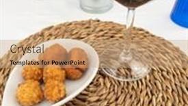  Presentation with spanish - Presentation theme consisting of typical-spanish-dish-called-croquettes background and a coral colored foreground