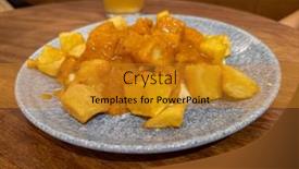  Presentation with red chilli - Presentation having typical-spanish-dish-called-patatas background and a gold colored foreground
