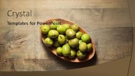  Presentation with spanish - Presentation design enhanced with typical-spanish-olives background and a coral colored foreground