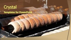  Presentation with czech republic - PPT layouts consisting of typical spit cake being bake background and a tawny brown colored foreground
