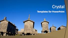  Presentation with corn - PPT theme enhanced with typical-stone-corn-driers-called background and a teal colored foreground