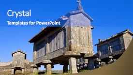  Presentation with corn - Amazing presentation design having typical-stone-corn-driers-called backdrop and a cobalt blue colored foreground