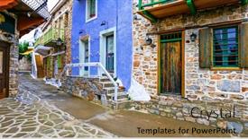  Presentation with traditional - Cool new slides with typical-streets-of-old-traditional backdrop and a coral colored foreground