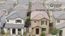  Presentation with residential - PPT theme featuring gilbert - aerial view of residential area background and a light gray colored foreground