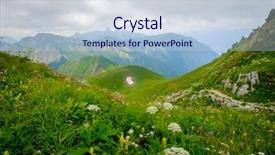  Presentation with summer time - Cool new presentation theme with typical summer mountains switzerland landscape backdrop and a  colored foreground