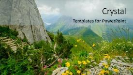  Presentation with clear sunny day rural landscape - Theme consisting of typical summer mountains switzerland landscape background and a  colored foreground