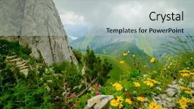  Presentation with summer time - Slide set consisting of typical summer mountains switzerland landscape background and a  colored foreground