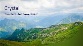  Presentation with mountains fantasy abstract nature landscape - Theme enhanced with typical summer mountains switzerland landscape background and a sky blue colored foreground