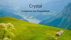  Presentation with mountains fantasy abstract nature landscape - Cool new theme with typical summer mountains switzerland landscape backdrop and a light blue colored foreground