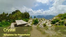  Presentation with summer time - Slide deck enhanced with typical summer mountains switzerland landscape background and a tawny brown colored foreground