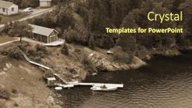  Presentation with swedish - Theme having typical-swedish-nature-and-houses background and a tawny brown colored foreground